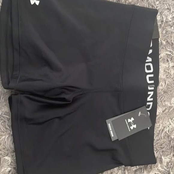 BRAND NEW women under armour heatgear compression mid rise black shorts size L - Picture 2 of 4